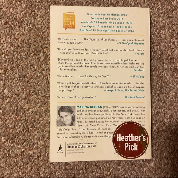 5 for $25 - The Opposite of Loneliness Essays and Stories Marina Keegan Books - Picture 13 of 13